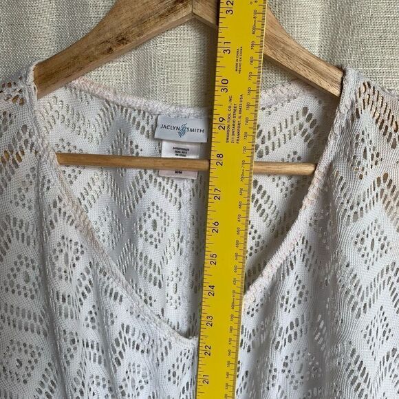 Jaclyn Smith women’s medium white Swimsuit Cover‎ sheer cut out design front tie - Picture 8 of 14